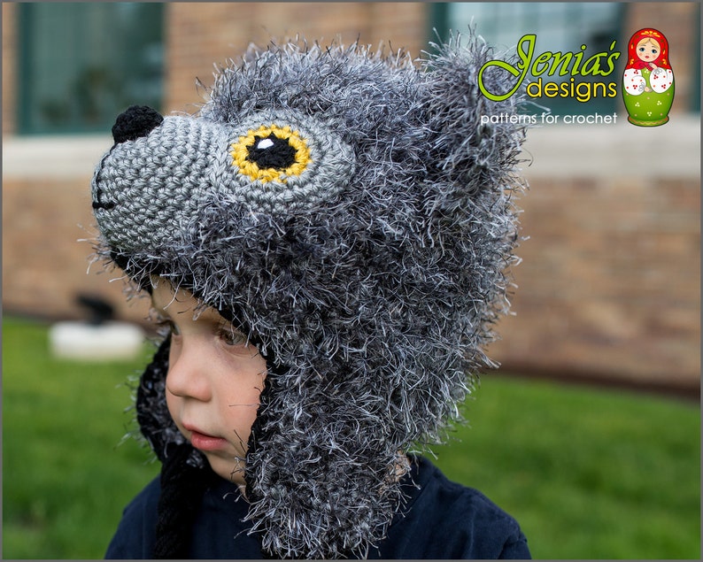 CROCHET PATTERN Wolf Animal Hat Pattern for Baby, Toddler, Child, Teen, Adult, Boy or Girl Photo Prop or Costume image 3
