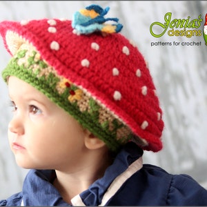 CROCHET PATTERN Toadstool Hat Pattern for Baby, Toddler, Child, Adult, Girl, Boy Mushroom Hat Pattern Photo Prop or Costume image 1