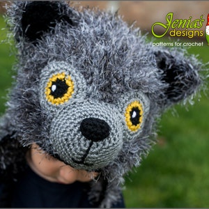 CROCHET PATTERN - Wolf Animal Hat Pattern for Baby, Toddler, Child, Teen, Adult, Boy or Girl - Photo Prop or Costume
