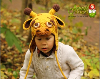 CROCHET PATTERN - Giraffe Animal Hat for Baby, Toddler, Child, Teen, Adult, Girl or Boy - Photo Prop, Costume, Gift Idea, Character Hat