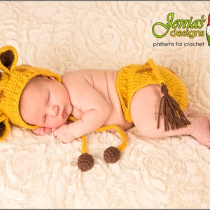 CROCHET PATTERN Giraffe Hat and Diaper Cover Set for Newborn, Baby, Infant Giraffe Bonnet Newborn Photo Prop image 2