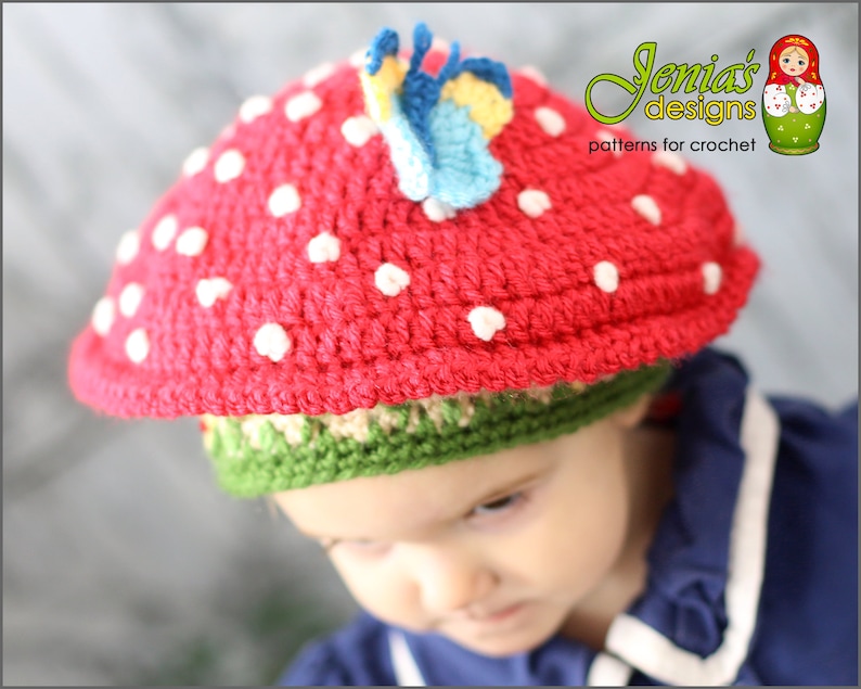 CROCHET PATTERN Toadstool Hat Pattern for Baby, Toddler, Child, Adult, Girl, Boy Mushroom Hat Pattern Photo Prop or Costume image 3