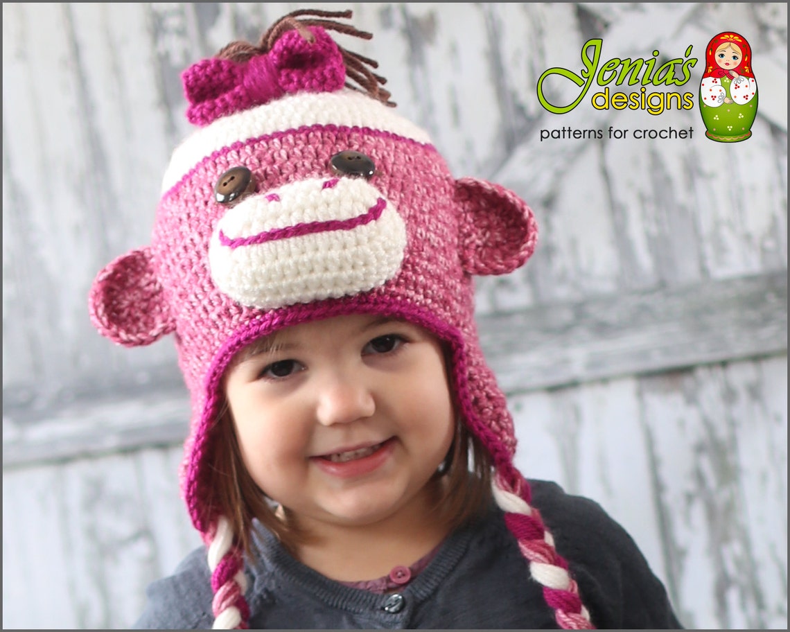 CROCHET PATTERN Sock Monkey Hat for Baby Toddler Child Etsy