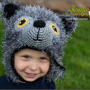CROCHET PATTERN Wolf Animal Hat Pattern for Baby, Toddler, Child, Teen, Adult, Boy or Girl Photo Prop or Costume image 2