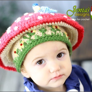 CROCHET PATTERN Toadstool Hat Pattern for Baby, Toddler, Child, Adult, Girl, Boy Mushroom Hat Pattern Photo Prop or Costume image 2