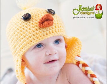 CROCHET PATTERN - Baby Chick Hat Pattern, Easter hat pattern for Baby, Infant, Toddler, Child, Girl, Boy