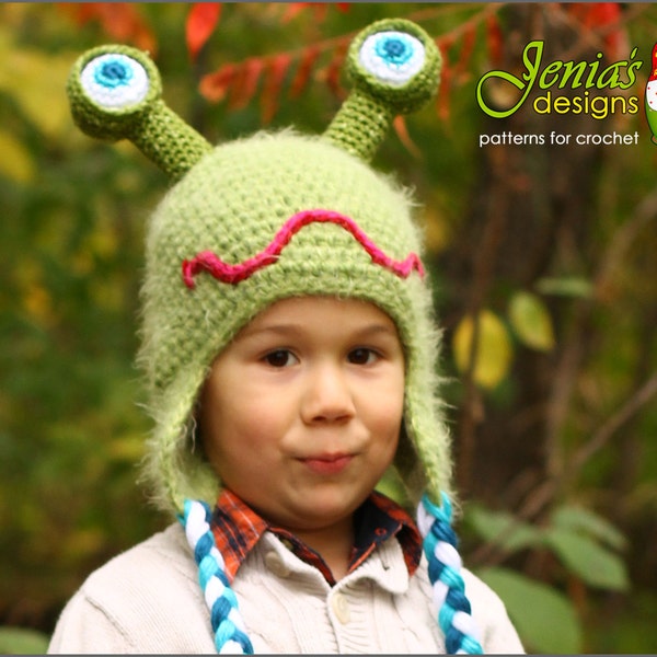 CROCHET PATTERN - Crochet Alien Monster Hat for Baby, Infant, Toddler, Child, Teen, Adult, Girl, Boy - Photo Prop or Costume - Silly Alien