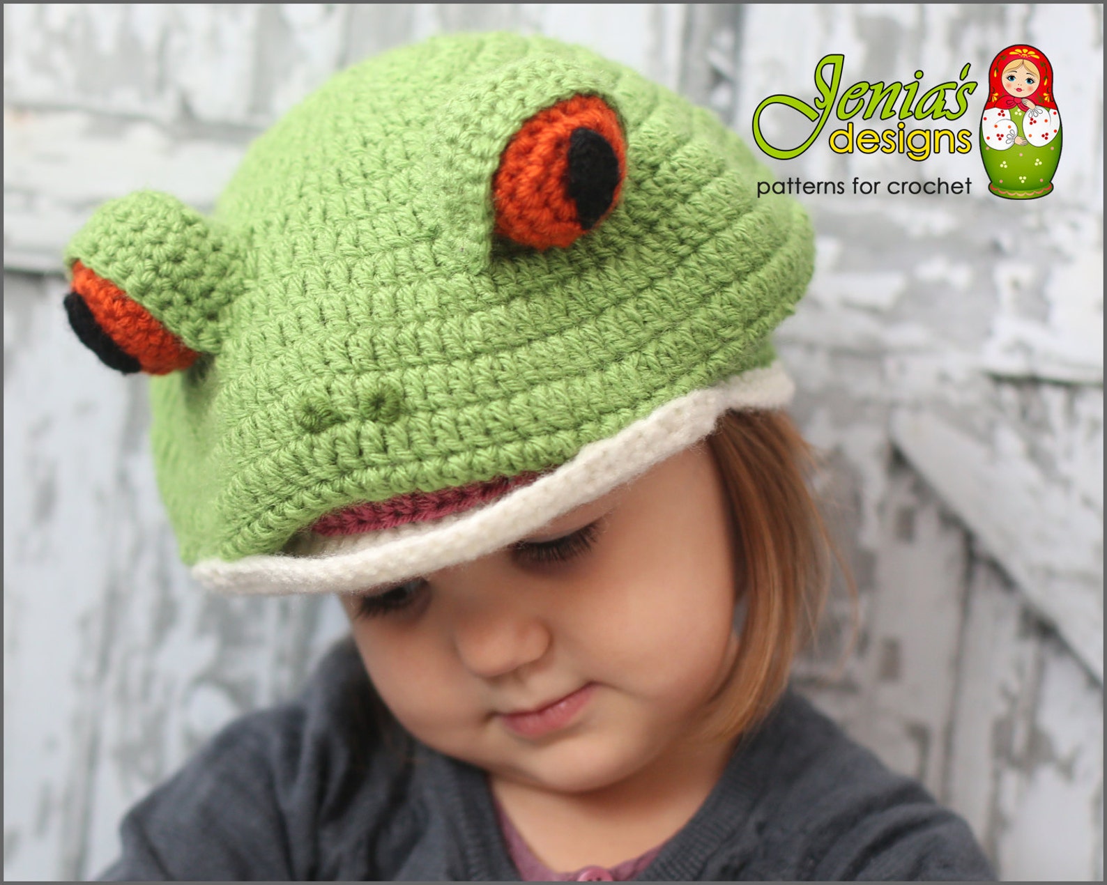 CROCHET PATTERN - Tree Frog Animal Hat Pattern for Baby, Toddler, Child ...