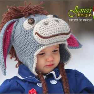 CROCHET PATTERN Donkey Hat for Baby, Toddler, Child, Teen, Adult, Girl or Boy Photo Prop, Costume image 3