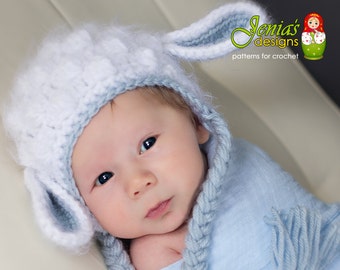 CROCHET PATTERN - Crochet Lamb Animal Hat, Crochet Goat Hat for Baby, Toddler, Child, Girl, Boy - Photo Prop or Costume - Sweet Lambie