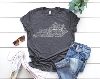 Kentucky Teacher Tee / / Teacher Shirt / / Teacher Word Art Tee / / Kentucky Shirt / / Teacher t-shirt