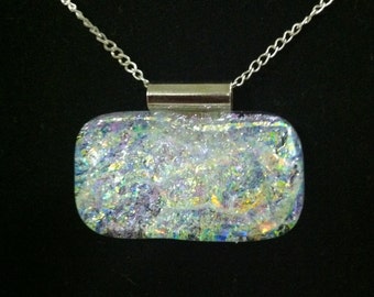 Dichroic fused glass pendant