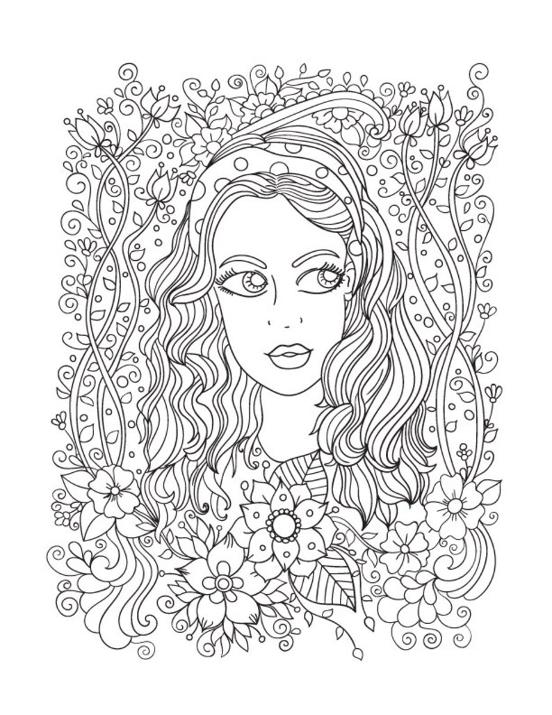 Digital Instant Download Coloring Book for Adults Girls and - Etsy