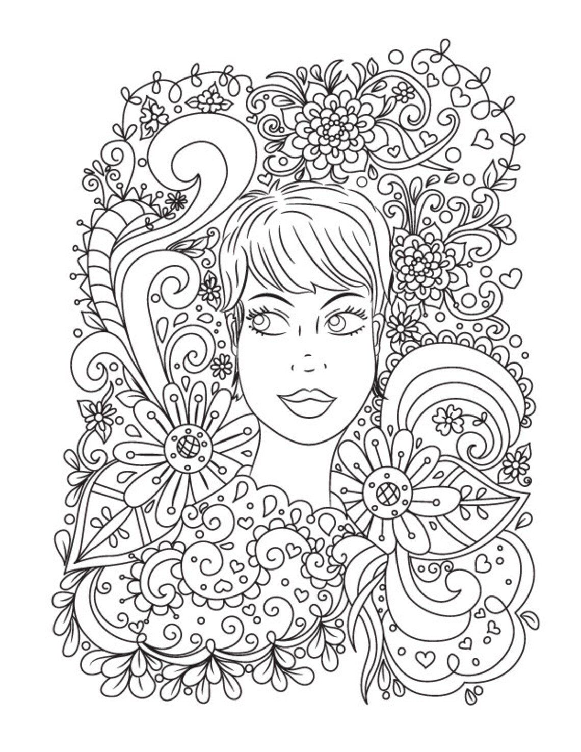 Digital Instant Download Coloring Book for Adults Girls and - Etsy
