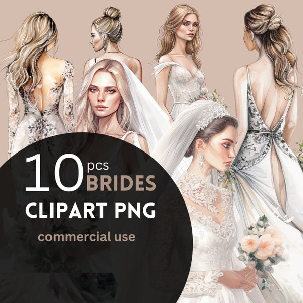 Bride Png Clipart Wedding Watercolor Clipart Bridal Gowns Art Bride Dress Clipart Bridal Planner Stickers Watercolor Wedding Fashion Png