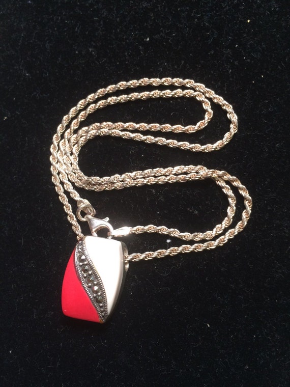 925 sterling sliver necklace with gem - image 1