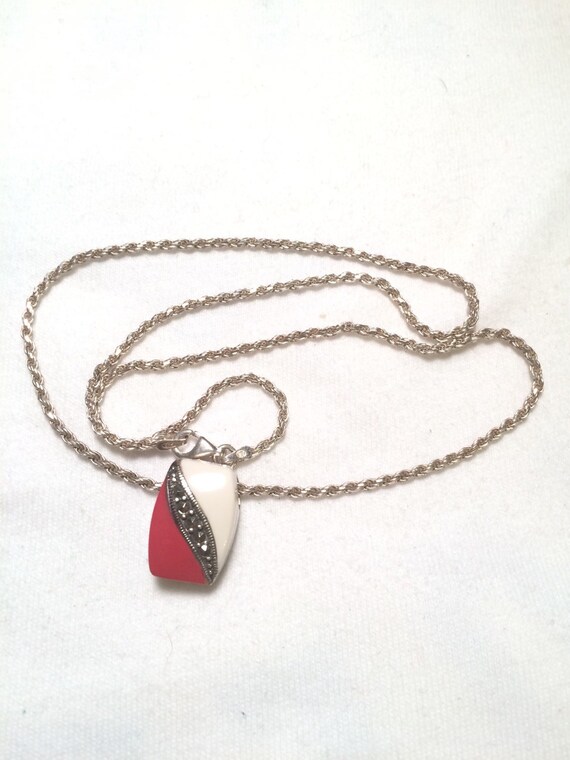 925 sterling sliver necklace with gem - image 4