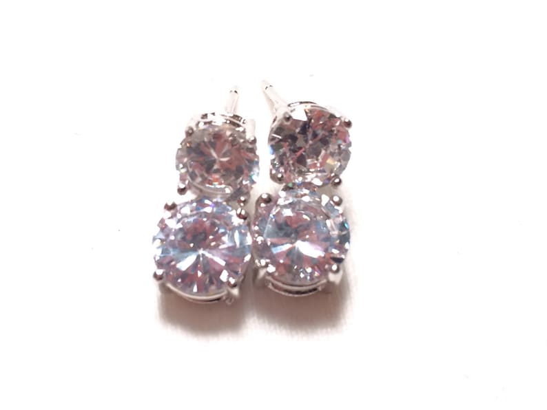 925 sterling silver CZ earrings image 1