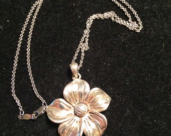 925 sterling silver flower necklace