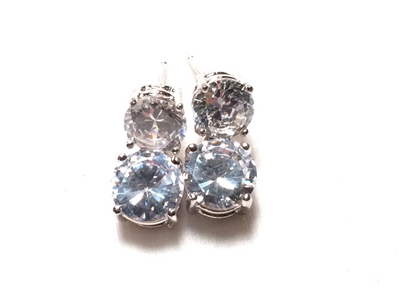 925 sterling silver CZ earrings image 2