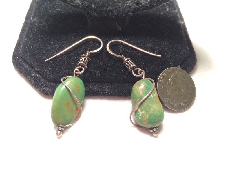 Vintage 925 sterling silver turquoise earrings image 3