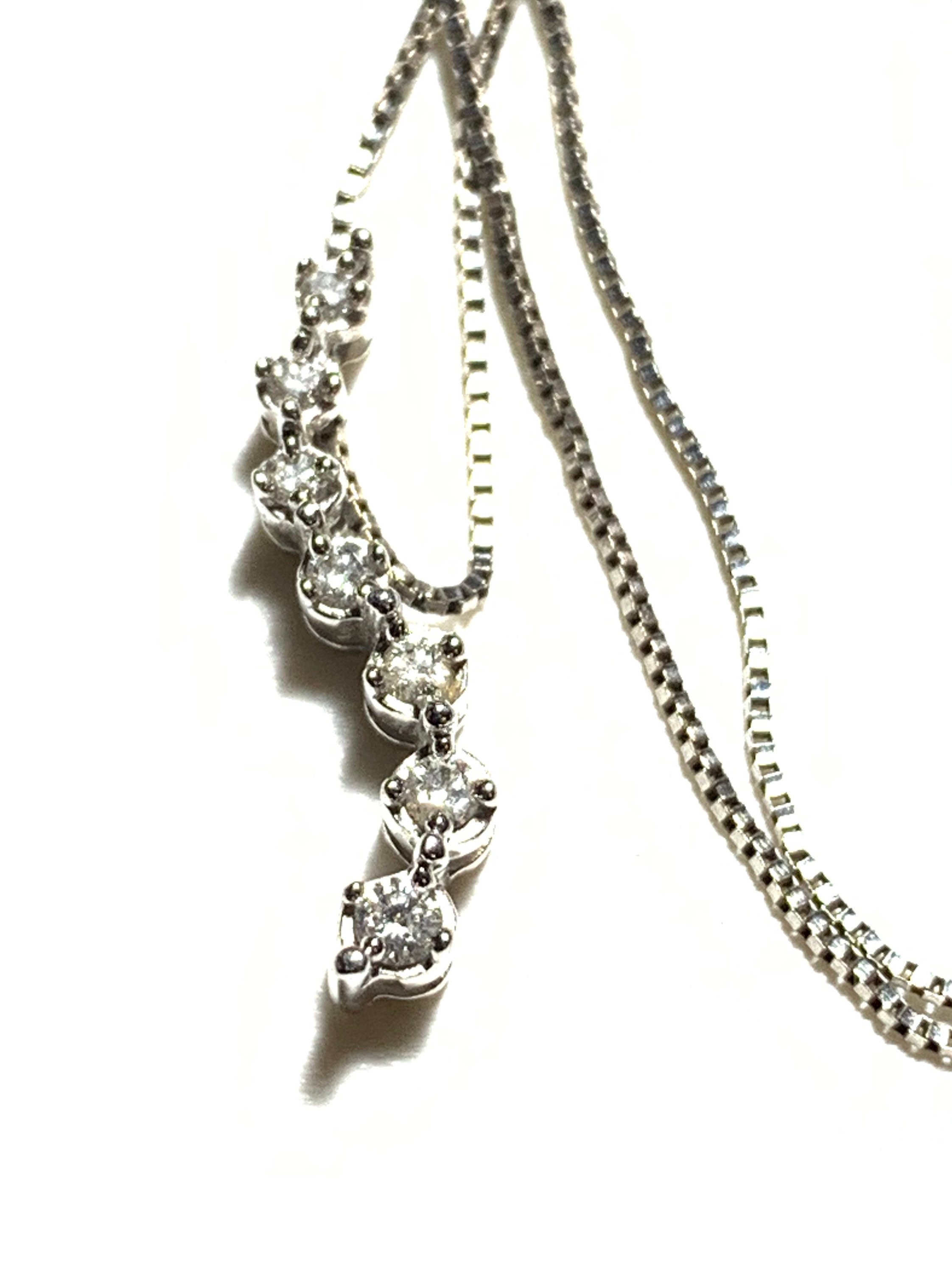 10k Solid White Gold Diamond Pendant 