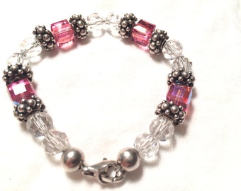 925 sterling silver with Crystal and gems bracelet