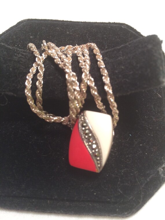 925 sterling sliver necklace with gem - image 3