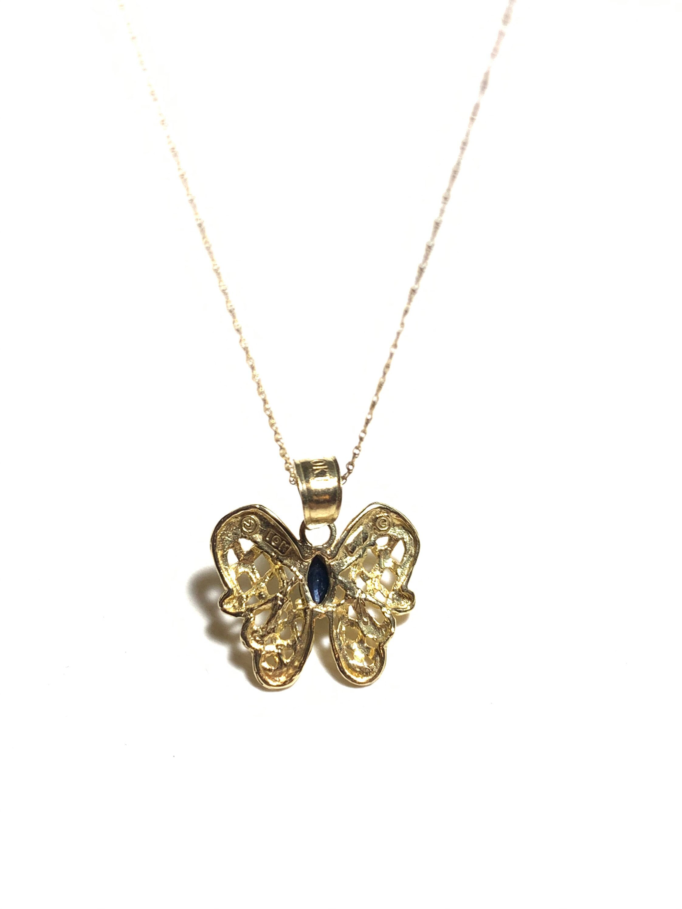 Womens gold butterfly necklace Clearance