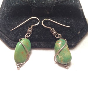 Vintage 925 sterling silver turquoise earrings image 1