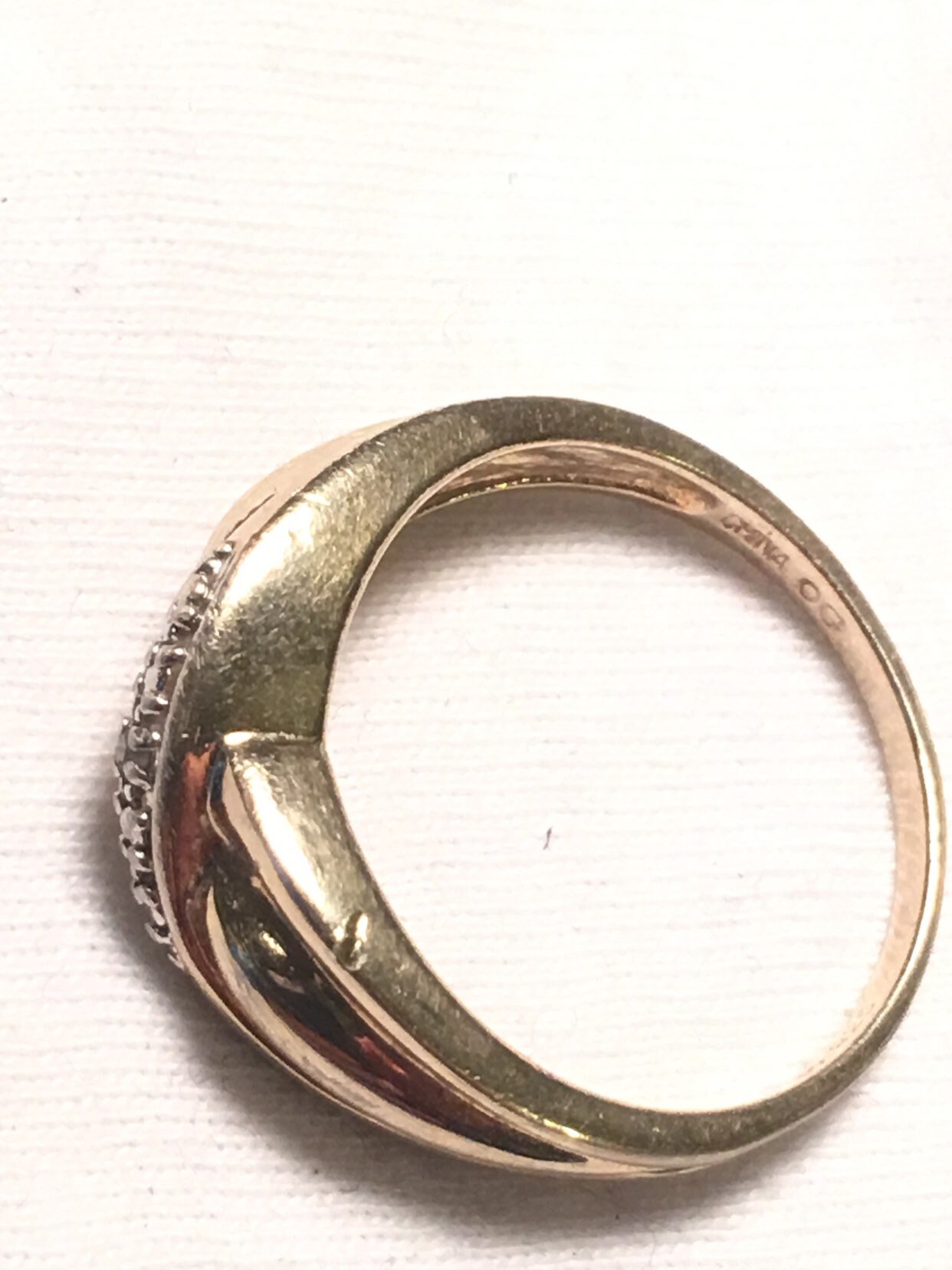 OG Gold Over 925 Sterling Silver Ring With a Small Diamond Etsy