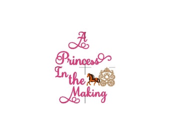 A Princess in the making with carriage PES digital embroidery file