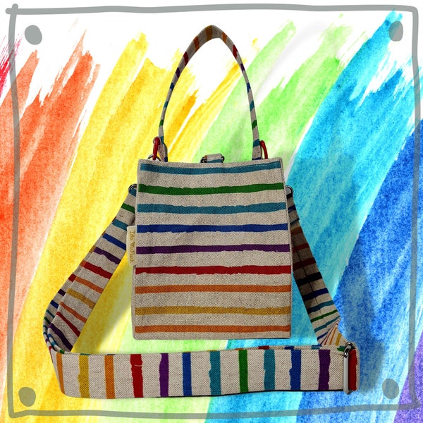 Mini Cube Bag Rainbow, sac seau, sac à bandoulière, sac crossbody