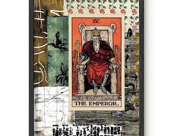 The Emperor Tarot Card Collage Print: Paper Alchemy - Handmade