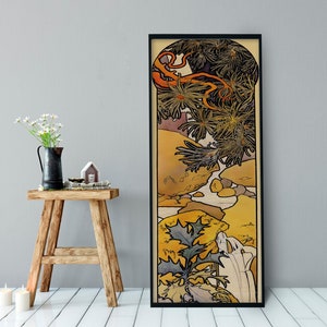 Mucha Print -  Art Nouveau Nature- Bohemian Vintage -  Print Large Artwork - Floral - Long Poster