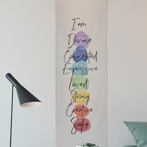 Chakra Tapestry - Positive Affirmations - Daily Meditations - Balance Energy Art