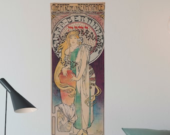 Bohemian Art Nouveau Tapestry - Bohemian Wall Hanging -Boho - Pastel Mucha