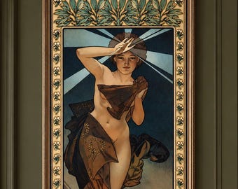 Étoile du Matin Art Nouveau Print, Vintage French Poster, Mucha Style Portrait (Archival Matte Paper)