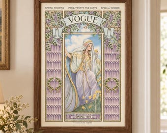 Vintage Vogue Spring 1905 Print, Art Nouveau Wisteria Botanical Wall Art