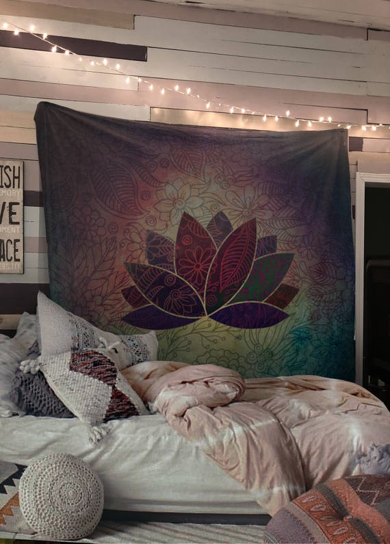 neutral tapestry wall hanging