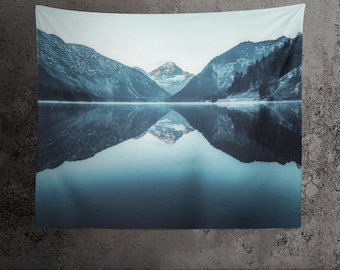 Mountains Tapestry Nature Tapestry Wall Tapestry Blue Gray Yoga Meditation Hippie Wall Hanging