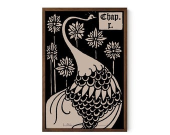 Lámina de pavo real de Aubrey Beardsley: Póster floral Art Nouveau