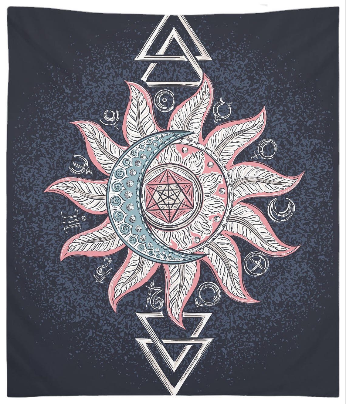 Alchemy Sun Moon Blue Boho Wall Tapestry Hippy Yoga ...