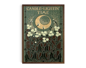 Art Nouveau Floral Print: Vintage Book Cover Poster (5x7)