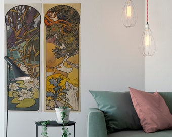 Art Nouveau Tapestry - Double - Bohemian Wall Hanging -Boho - Mucha