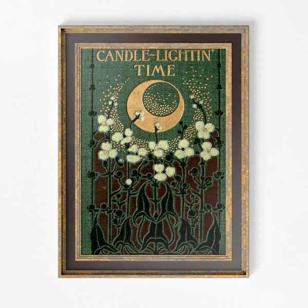 Impression de couverture de livre vintage - affiche Art nouveau, impression florale, impression bohème, grande oeuvre d'art