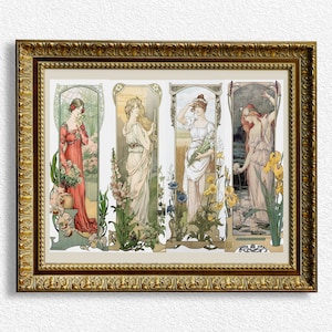 Elizabeth Sonrel Print - Art Nouveau Fleurs des champs, Fleurs des montagnes & Fleurs de serrel - Pintura francesa