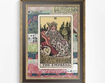 The Empress Collage - Tarot Card Print: The Empress, Vintage Art Poster