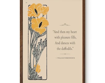 And Dances with the Daffodils - Vintage Botanical Poetry Print