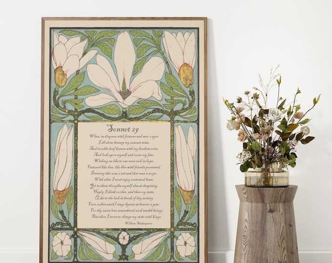 Shakespeare Sonnet 29 Print: Bohemian Poem Art